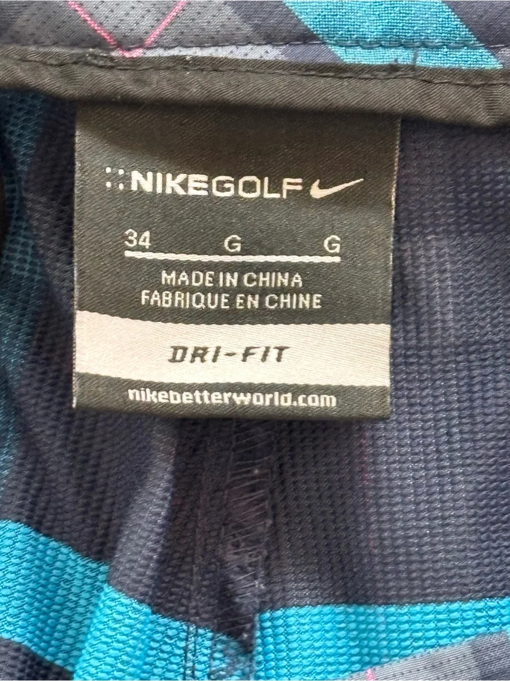NIKE GOLF DRI-FIT Men’s Gray & Teal Poly Blend Shorts Size 34
